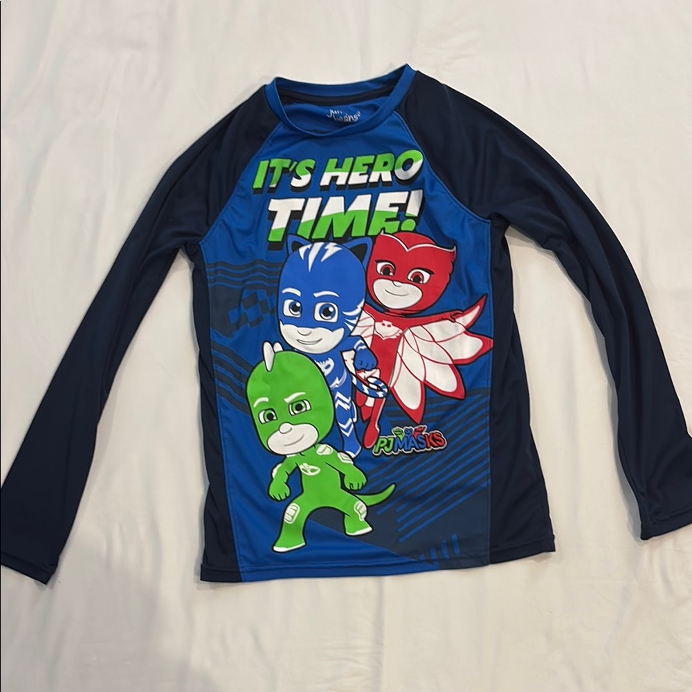 Jumping Beans Blue and Green Rashguard with Fun Dinosaur Graphics